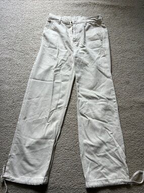 Men's Cream Straight-Leg Pants